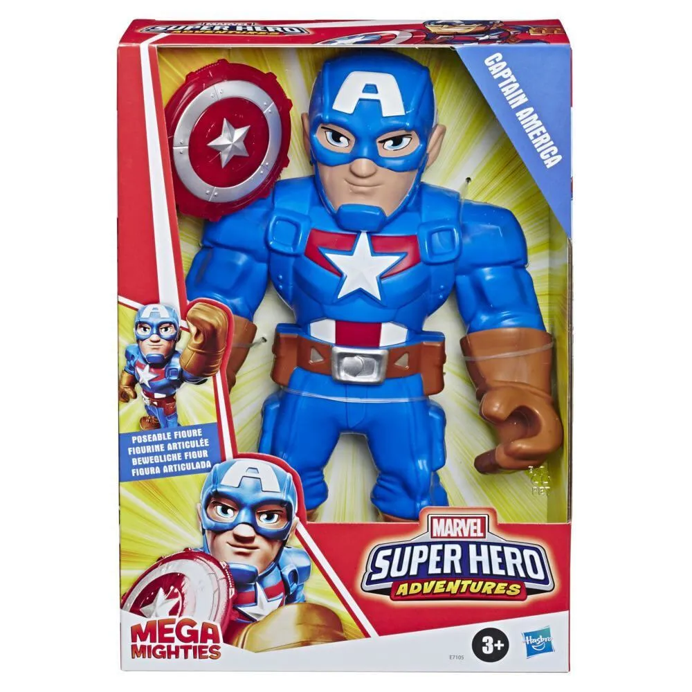 Hasbro Captain America E7105ES0 Marvel Super Hero Adventures Oyuncak Figür Thumbnail 1
