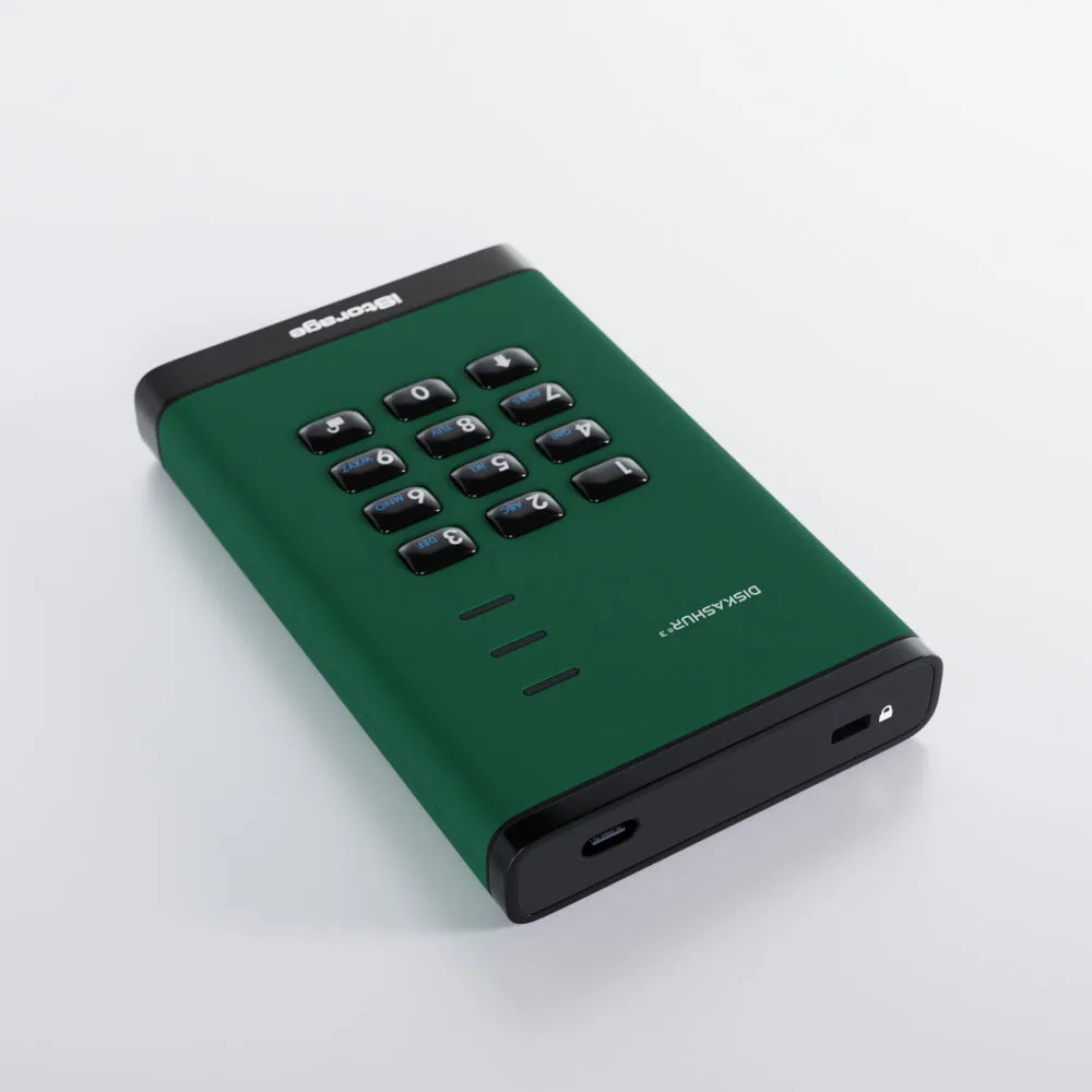 iStorage diskAshur3 HDD IS-DA3-256-4000-GN 4 TB 2.5" USB 3.2 Taşınabilir Harici Hard Disk Thumbnail 6