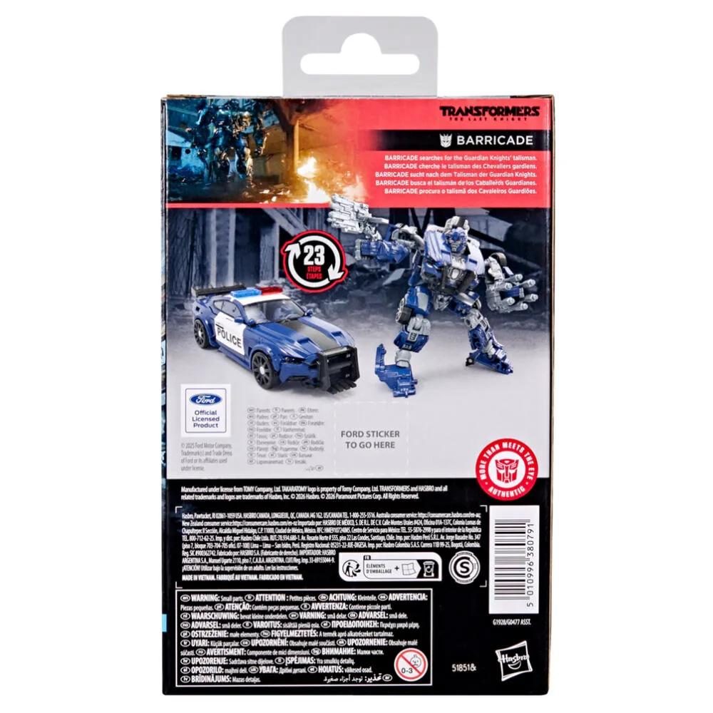 Hasbro Transformers Studio Series: The Last Knight Deluxe Class Barricade G19285X0 Thumbnail 8