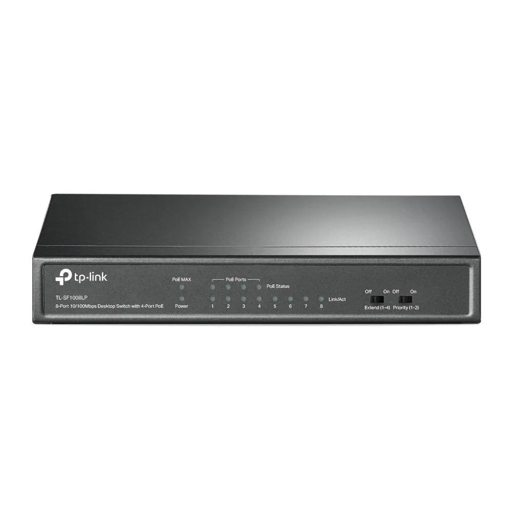 TP-Link TL-SF1008LP Yönetilmeyen Fast Ethernet (10/100) Ethernet üzerinden güç desteği (PoE) Siyah Switch