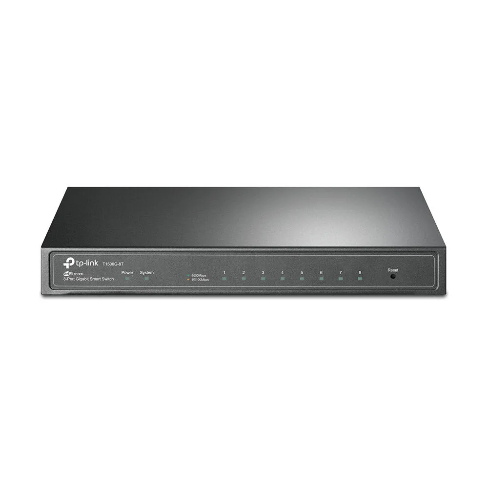 TP-Link T1500G-8T ağ anahtarı Gözetilmiş L2/L3/L4 Gigabit Ethernet (10/100/1000) Ethernet üzerinden güç desteği (PoE) Siyah Switch