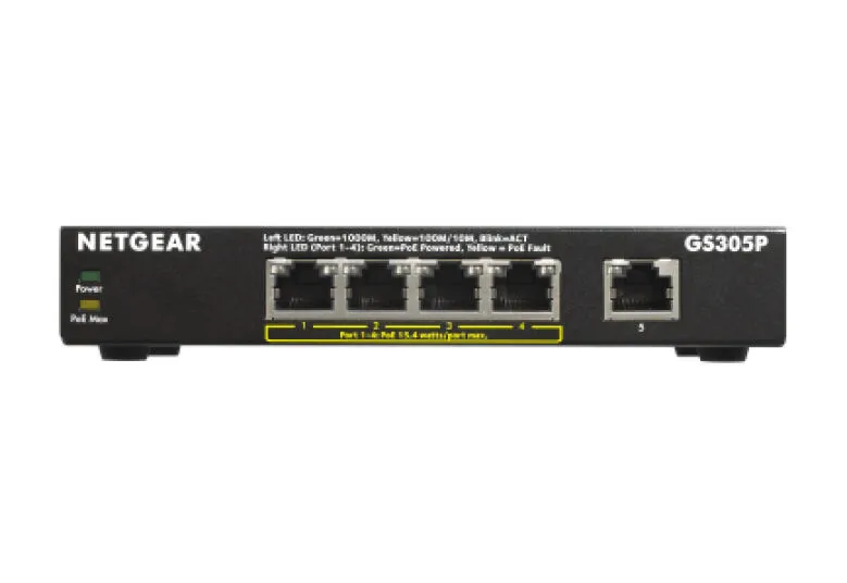 NETGEAR GS305Pv2 GS305P-200UKS Ağ Anahtarları Thumbnail 1