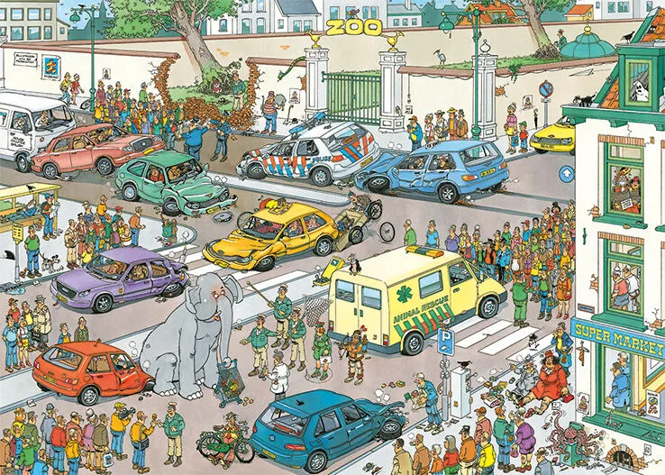 Jumbo Goes Shopping 1000 Parça 20028 Puzzle Thumbnail 1