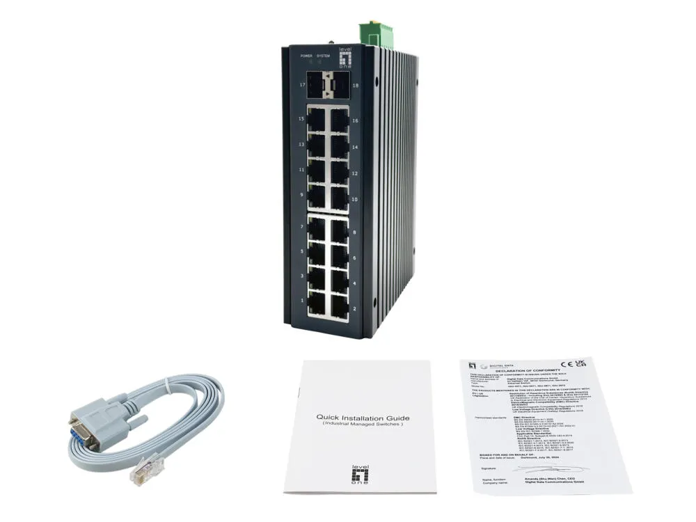 LevelOne IGP-1871 ağ anahtarı Gözetilmiş L2+ Gigabit Ethernet (10/100/1000) Ethernet üzerinden güç desteği (PoE) Siyah Thumbnail 4