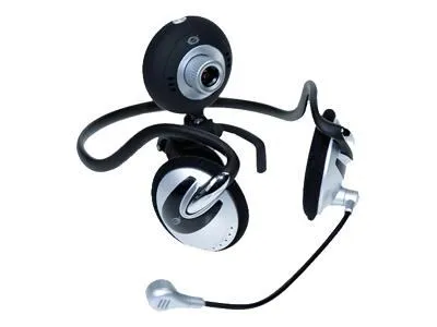 Conceptronic Chitchat headphone & set webcam 0,1 MP 640 x 480 Piksel USB 2.0 Siyah, Gümüş