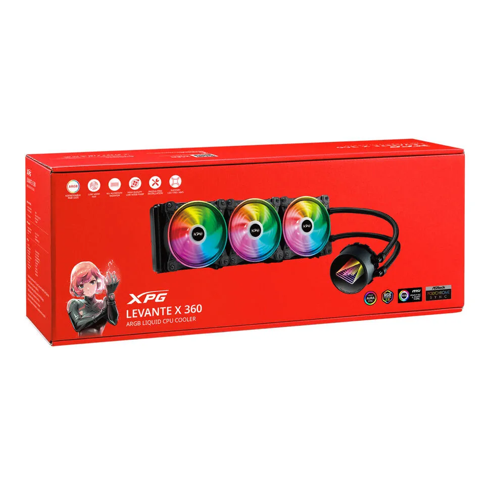 XPG LEVANTE X 360 İşlemci Hepsi dahil sıvı soğutma 12 cm Siyah Thumbnail 2