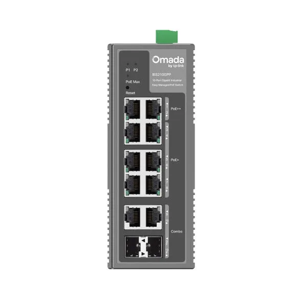 TP-Link Omada IES210GPP(UN) ağ anahtarı Gözetilmiş Gigabit Ethernet (10/100/1000) Ethernet üzerinden güç desteği (PoE) DIN rail Gri Thumbnail 1