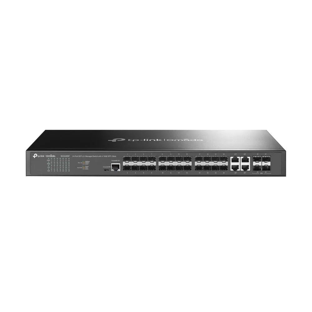 TP-Link Omada TL-SG3428XF Gözetilmiş L2+ 1U Siyah Switch