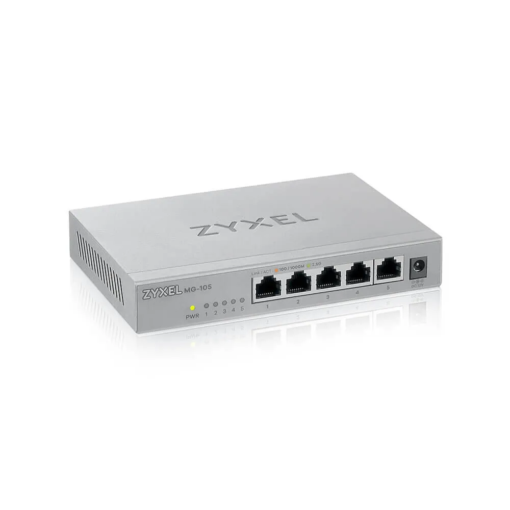 Zyxel XMG-105 Yönetilmeyen 2.5G Ethernet (100/1000/2500) Gri Thumbnail 4