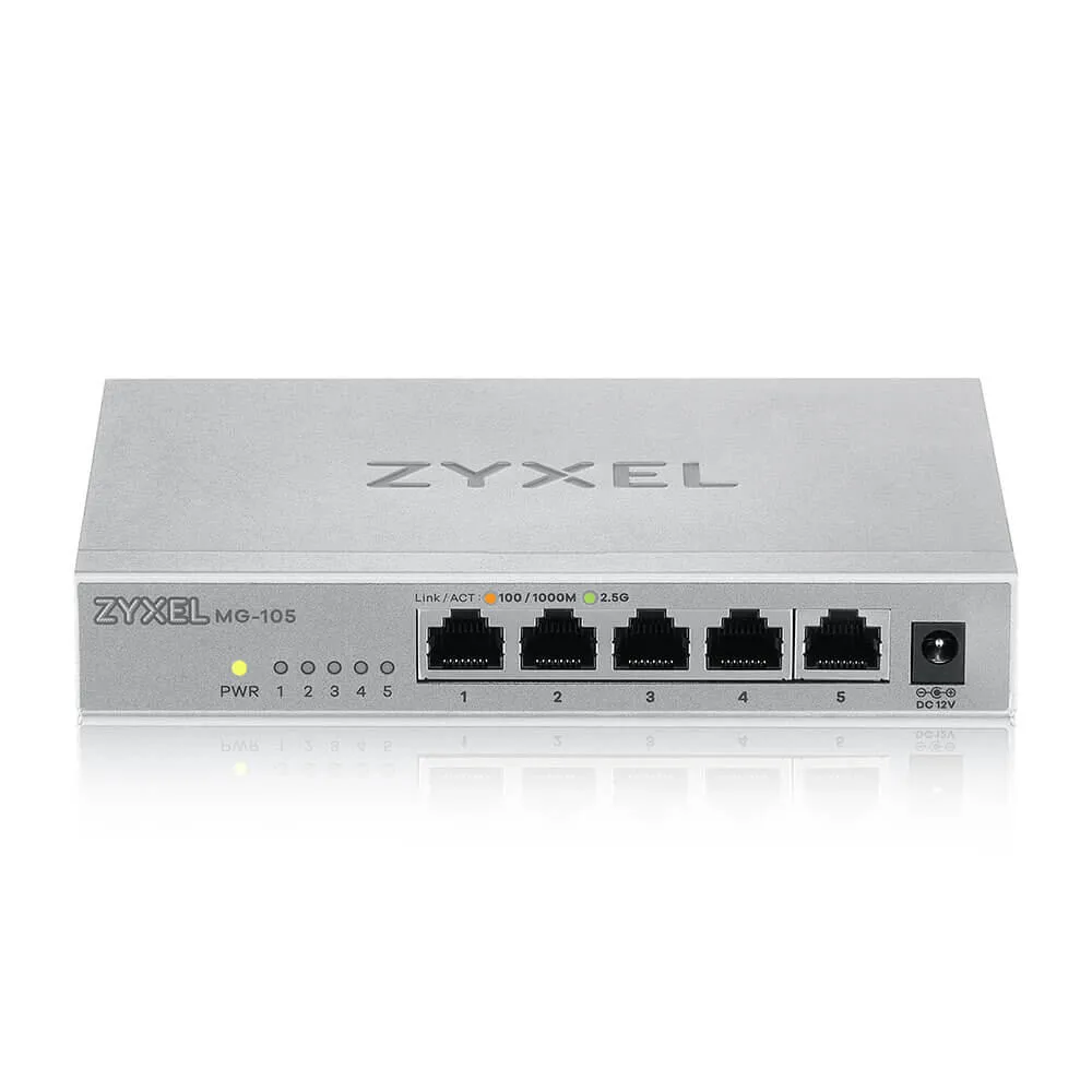 Zyxel XMG-105 Yönetilmeyen 2.5G Ethernet (100/1000/2500) Gri Thumbnail 1