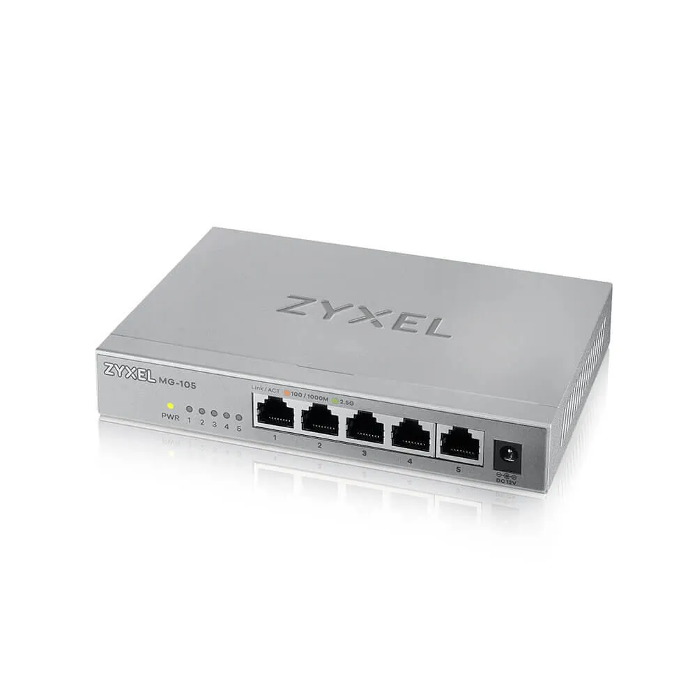 Zyxel XMG-105 Yönetilmeyen 2.5G Ethernet (100/1000/2500) Gri Thumbnail 2