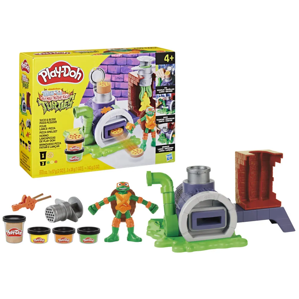 Play-Doh Teenage Mutant Ninja Turtles Slice and Blast Pizza Oyun Seti Thumbnail 2