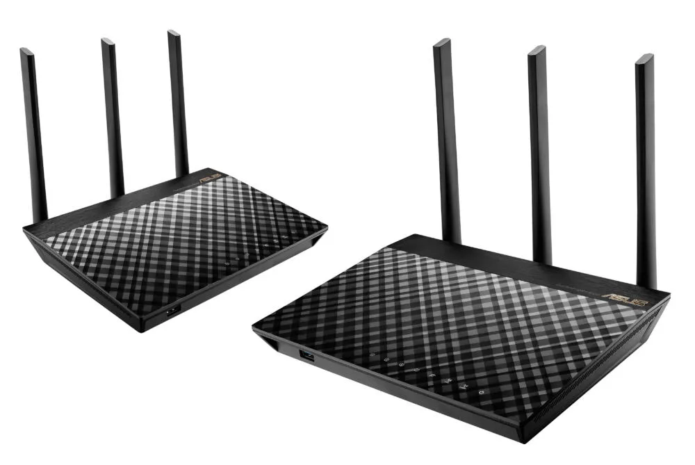 ASUS AiMesh AC1900 WiFi System (RT-AC67U 2 Pack) kablosuz yönlendirici Gigabit Ethernet Üç bantlı (2,4 GHz / 5 GHz / 5 GHz) Siyah Route