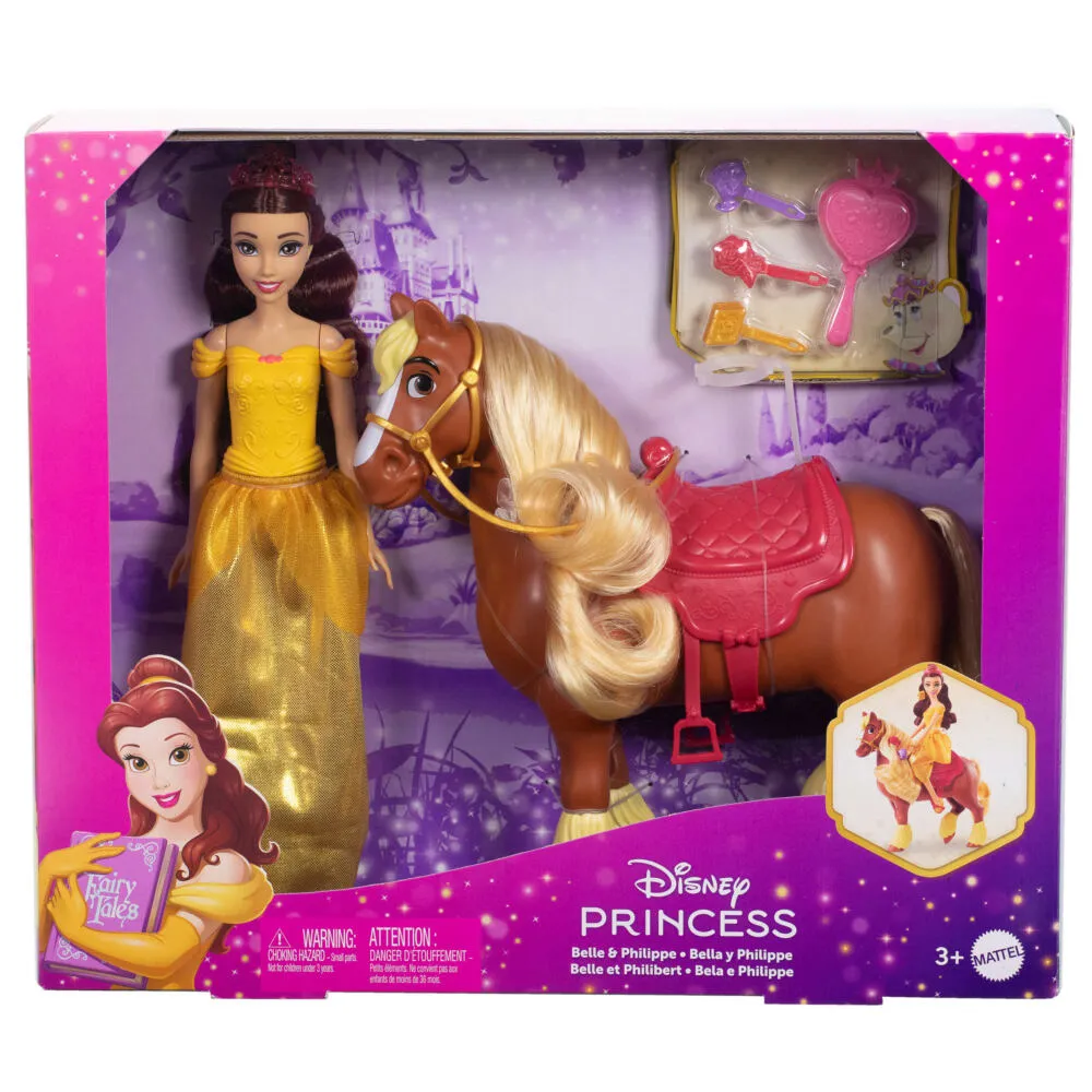 Mattel Disney Princess JBG01 Belle & Philippe Oyuncak Bebek Thumbnail 9