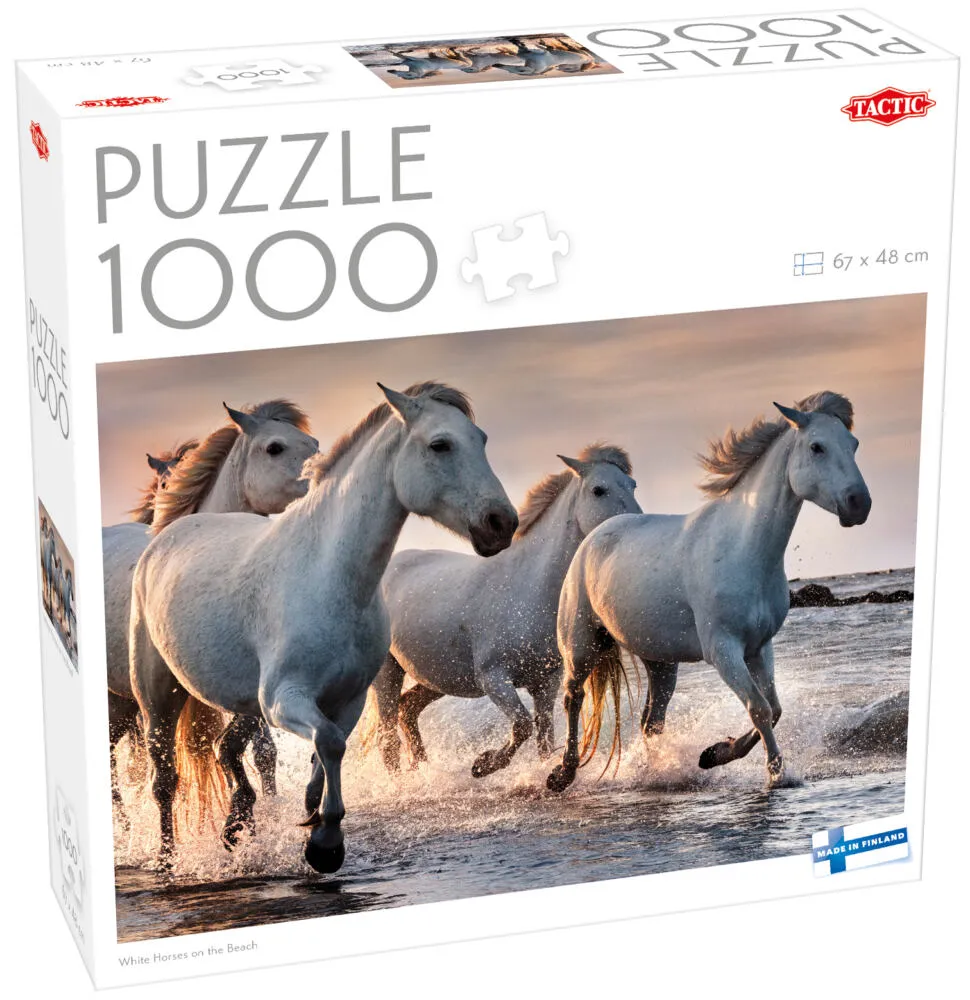 Tactic Lovers White horses on the beach Yapboz 1000 adet Hayvanlar Puzzle
