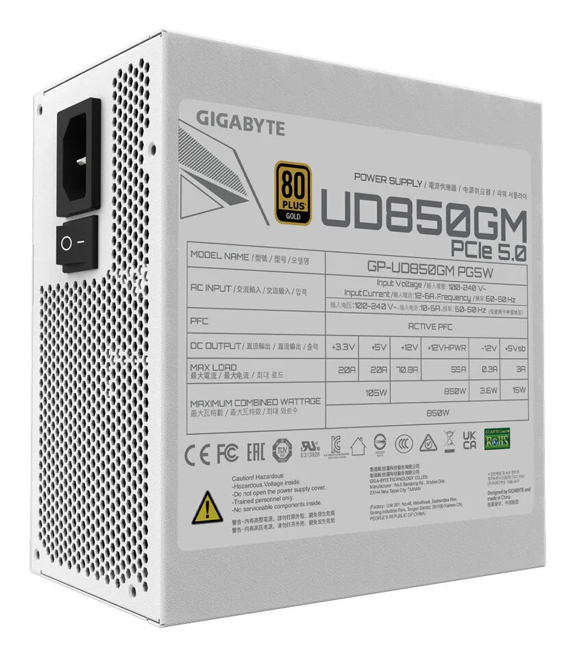GIGABYTE UD850GM PG5W GP-UD850GM EU 850 W 80 PLUS Gold ATX Güç Kaynağı Thumbnail 4