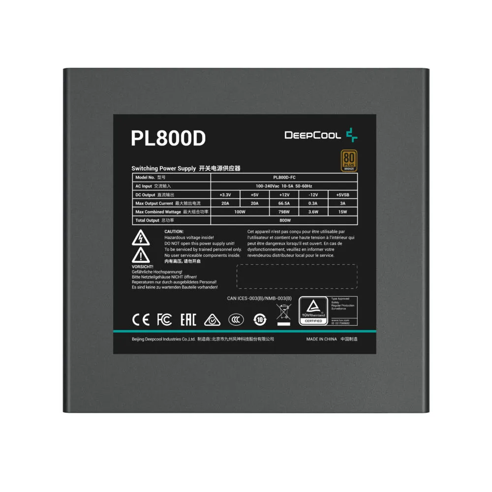 DeepCool PL800D R-PL800D-FC0B-EU 800 W 80 PLUS Bronze ATX Güç Kaynağı Thumbnail 4