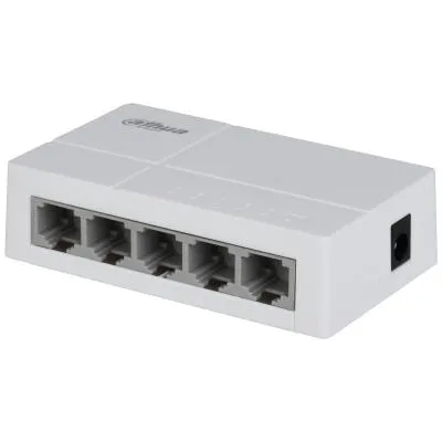 Dahua Technology PoE DH-SF1005L ağ anahtarı Yönetilmeyen Fast Ethernet (10/100) Ethernet üzerinden güç desteği (PoE) Masaüstü Açık Gri Switch