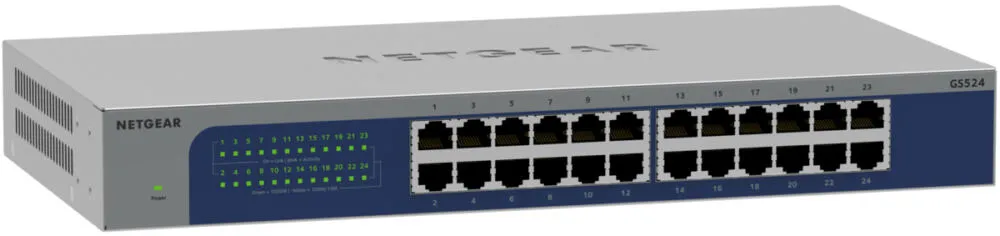 NETGEAR GS524-300AUS ağ anahtarı Yönetilmeyen Gigabit Ethernet (10/100/1000) Gri Thumbnail 1