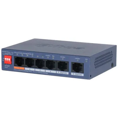 Dahua Technology PoE CS4006-4GT-60-V2 ağ anahtarı Gözetilmiş L2 Gigabit Ethernet (10/100/1000) Ethernet üzerinden güç desteği (PoE) Masaüstü/Duvara Monte Siyah Switch