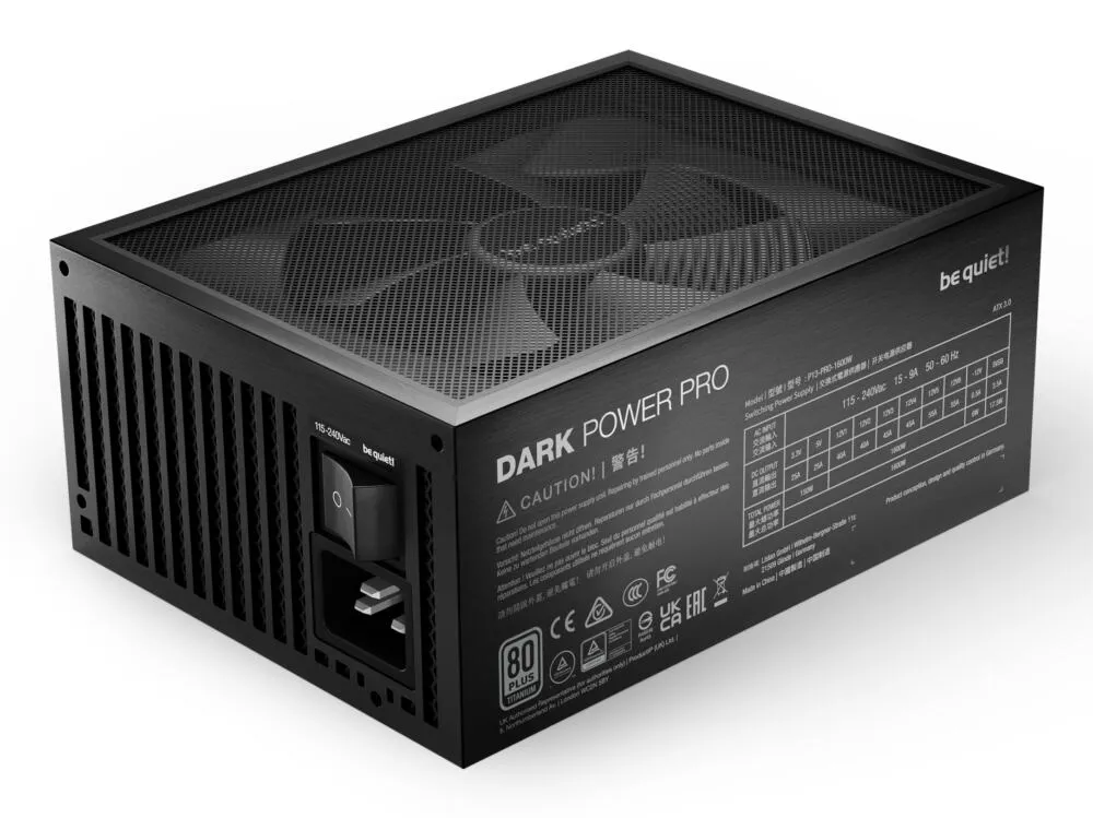 be quiet! Dark Power Pro 13 1600W güç kaynağı ünitesi 20+4 pin ATX Siyah Thumbnail 2