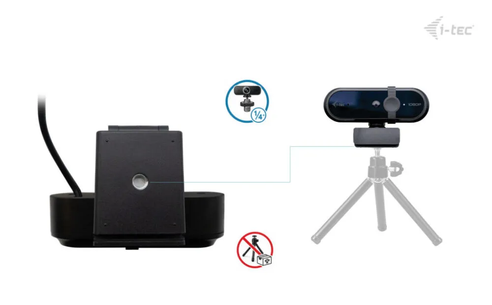 i-tec SOLOMON 100 webcam 2 MP 1920 x 1080 Piksel USB Siyah Thumbnail 5