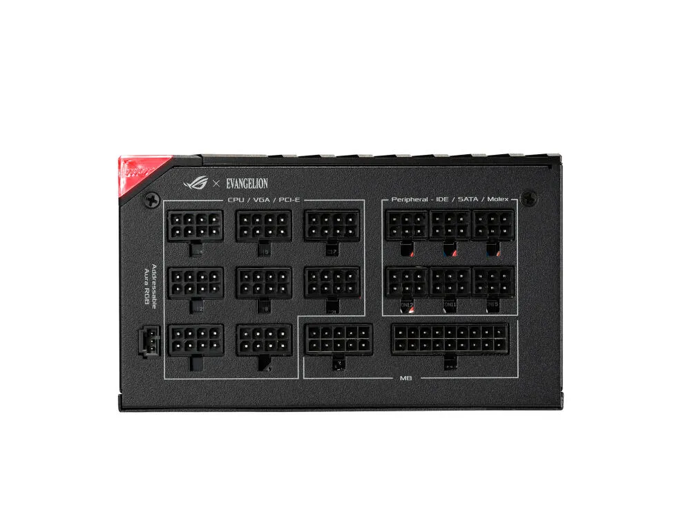 ASUS ROG Thor 1000W Platinum II EVA Edition güç kaynağı ünitesi 20+4 pin ATX Siyah, Kırmızı, Gümüş Thumbnail 5