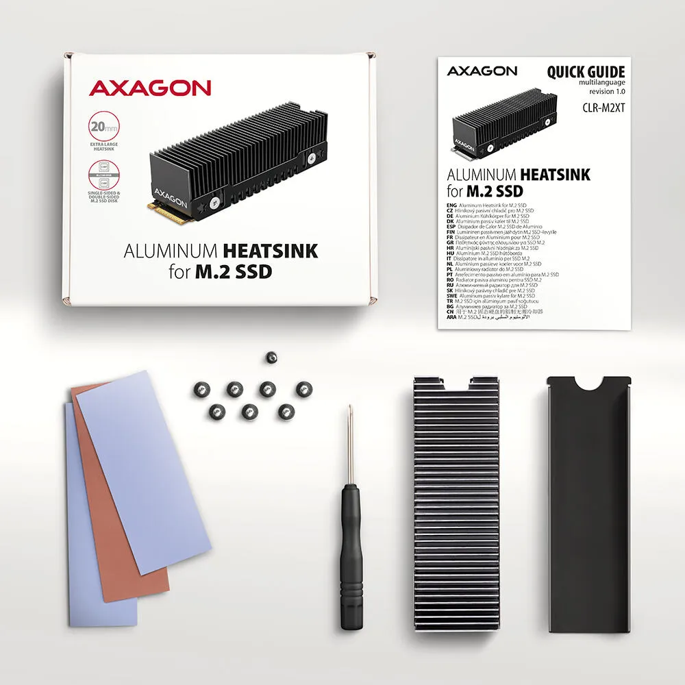 Axagon CLR-M2XT M.2 SSD Passivkühler Aluminium - 2280 Thumbnail 8