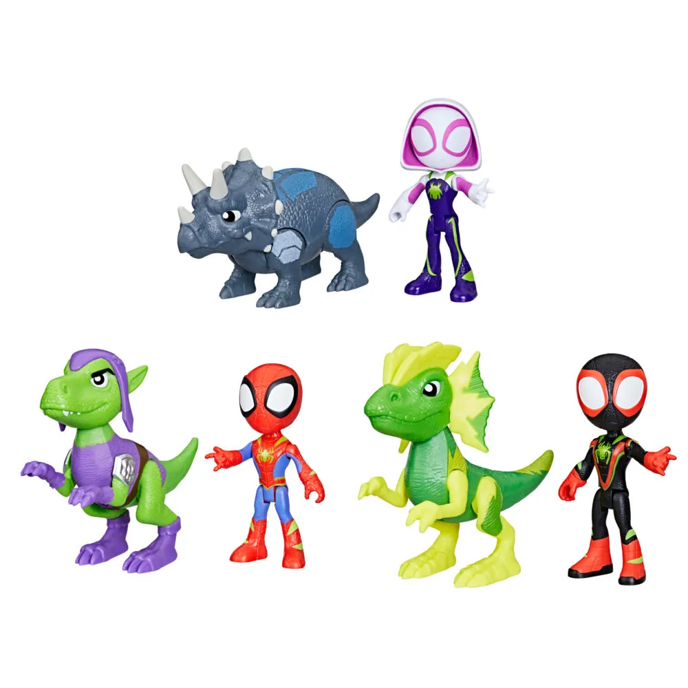 Hasbro Marvel Spidey and His Amazing Friends Dino-Webs Kahramanı ve Dino Peluş Oyuncak