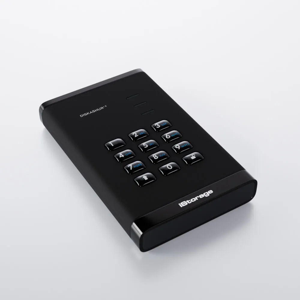 iStorage diskAshur3 HDD IS-DA3-256-5000-B 5 TB 2.5" USB 3.2 Taşınabilir Harici Hard Disk Thumbnail 3