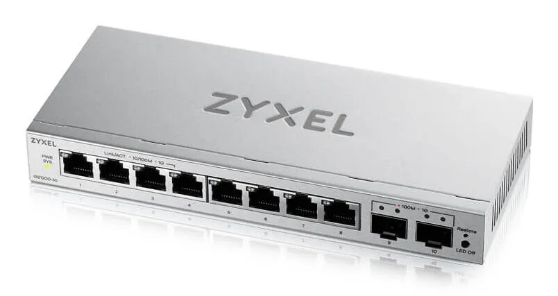 Zyxel GS1200-10v3 Gözetilmiş L2 Gigabit Ethernet (10/100/1000) Masaüstü Gri Switch