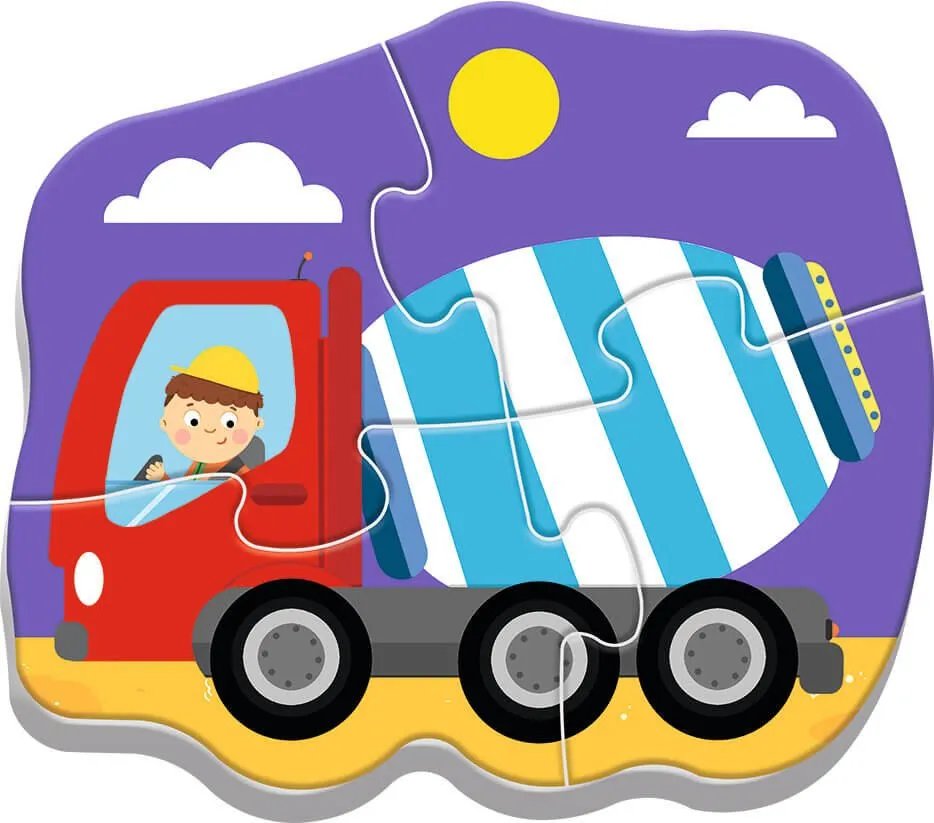 Trefl Baby Classic vehicles on the constru 36072 6 Parça Puzzle Thumbnail 2