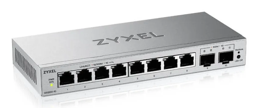 Zyxel GS1200-10v3 Gözetilmiş L2 Gigabit Ethernet (10/100/1000) Masaüstü Gri Thumbnail 1