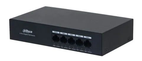 Dahua Technology DH-PFS3005-4GT-36 ağ anahtarı Yönetilmeyen L2 Gigabit Ethernet (10/100/1000) Ethernet üzerinden güç desteği (PoE) Siyah Switch