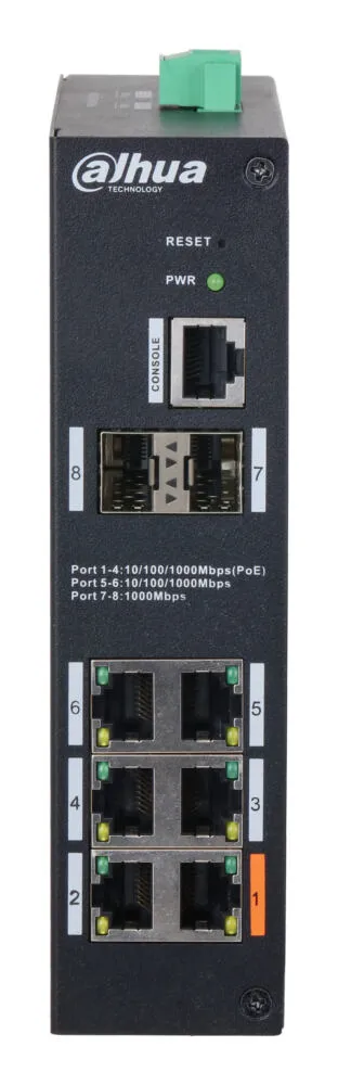 Dahua Technology HS4208-4GT-60 ağ anahtarı Gözetilmiş L2 Gigabit Ethernet (10/100/1000) Ethernet üzerinden güç desteği (PoE) Masaüstü Siyah Thumbnail 1