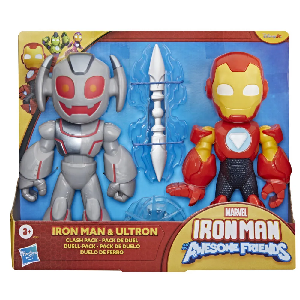 Hasbro Marvel Iron Man ve Muhteşem Arkadaşları Büyük Boy Iron Man ve Ultron Clash Paketi Peluş Oyuncak