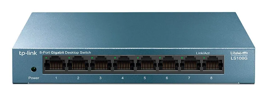 TP-Link LS108G(UN) ağ anahtarı Yönetilmeyen Gigabit Ethernet (10/100/1000) Mavi Switch