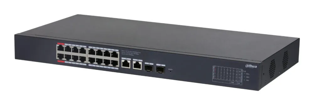 Dahua Technology CS4220-16GT-190 Gözetilmiş L2 Gigabit Ethernet (10/100/1000) Ethernet üzerinden güç desteği (PoE) 1U Siyah Switch