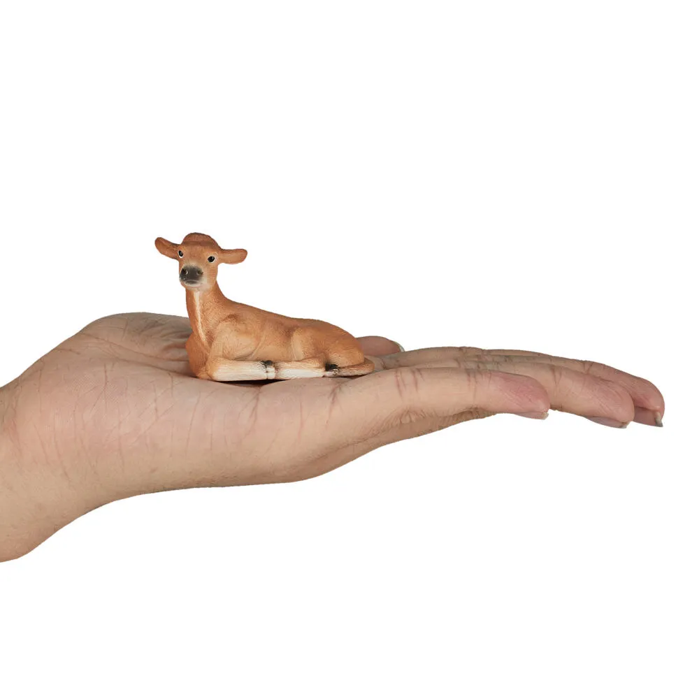 Mojo Fun Jersey Calf lying Down 387144 FARMLAND İnek Oyuncak Figür Thumbnail 9