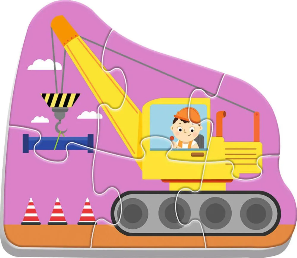 Trefl Baby Classic vehicles on the constru 36072 6 Parça Puzzle Thumbnail 5