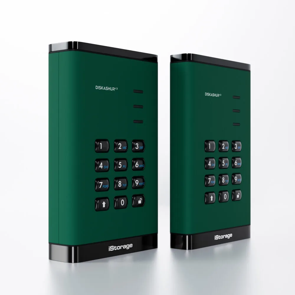 iStorage diskAshur3 HDD IS-DA3-256-2000-GN 2 TB 2.5" USB 3.2 Taşınabilir Harici Hard Disk Thumbnail 10