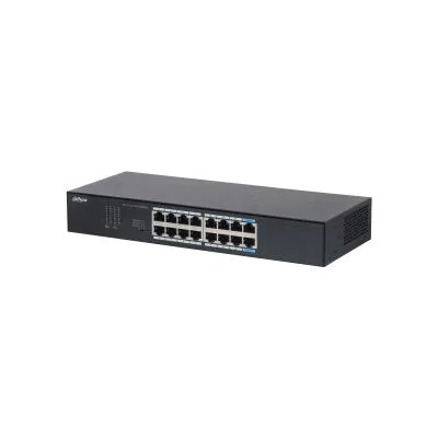 Dahua Technology S3016-16GT ağ anahtarı Yönetilmeyen L2 Gigabit Ethernet (10/100/1000) Masaüstü/Duvara Monte Siyah Switch