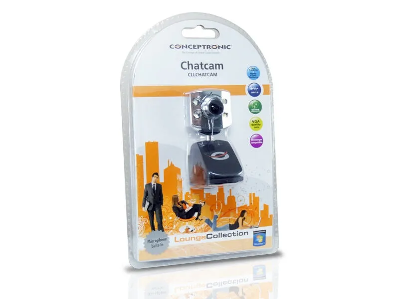 Conceptronic CLLCHATCAM webcam 0,3 MP 640 x 480 Piksel USB 2.0 Siyah Thumbnail 2