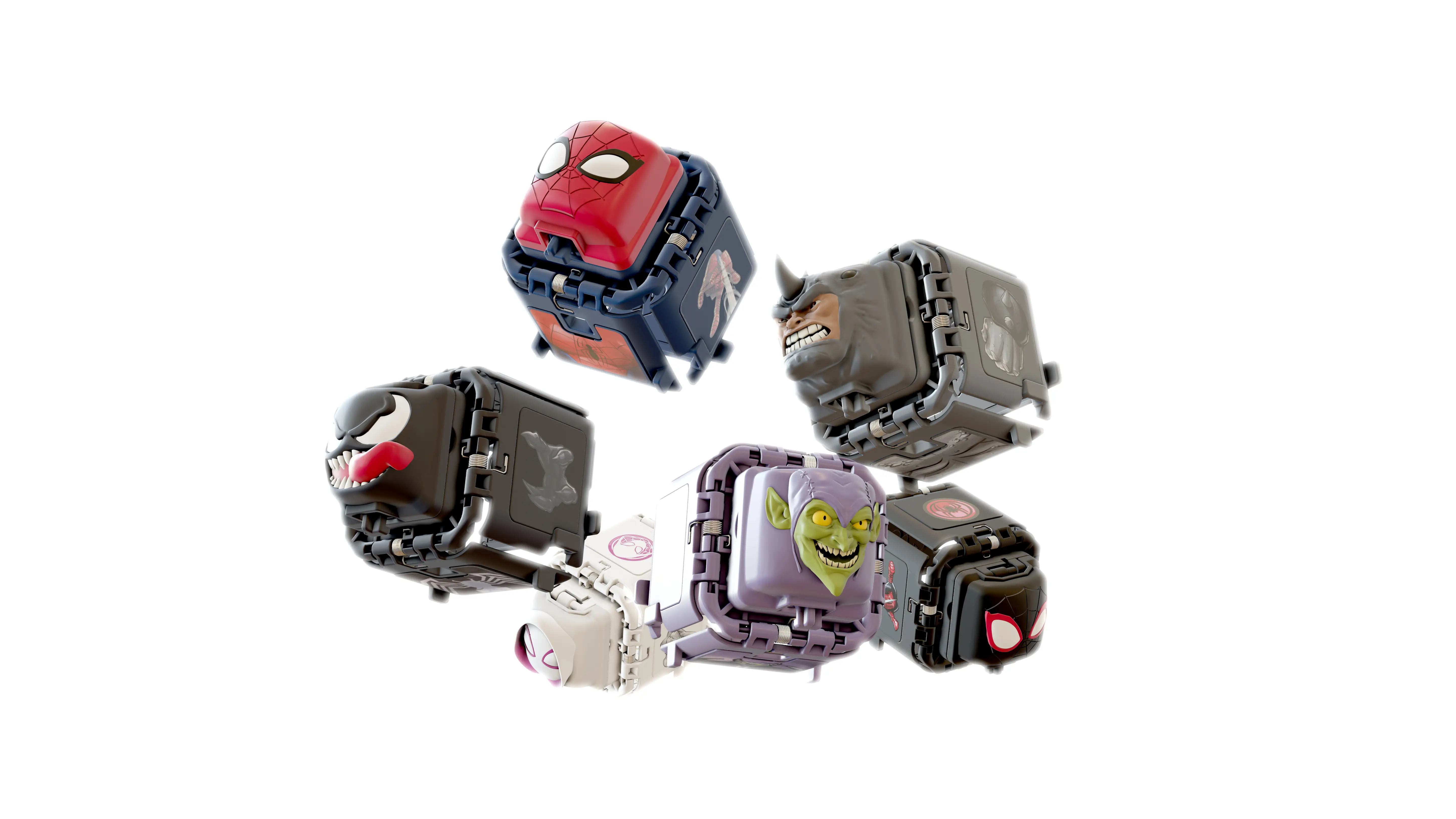 BOTI Marvel Spiderman Battle Cube Miles Morales vs Rhino 2 Pack 37201 Thumbnail 11