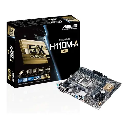 ASUS H110M-A/M.2 90MB0R60-M0EAY0 LGA1151 2x DDR4 1x M.2 Micro-ATX Anakart Thumbnail 1