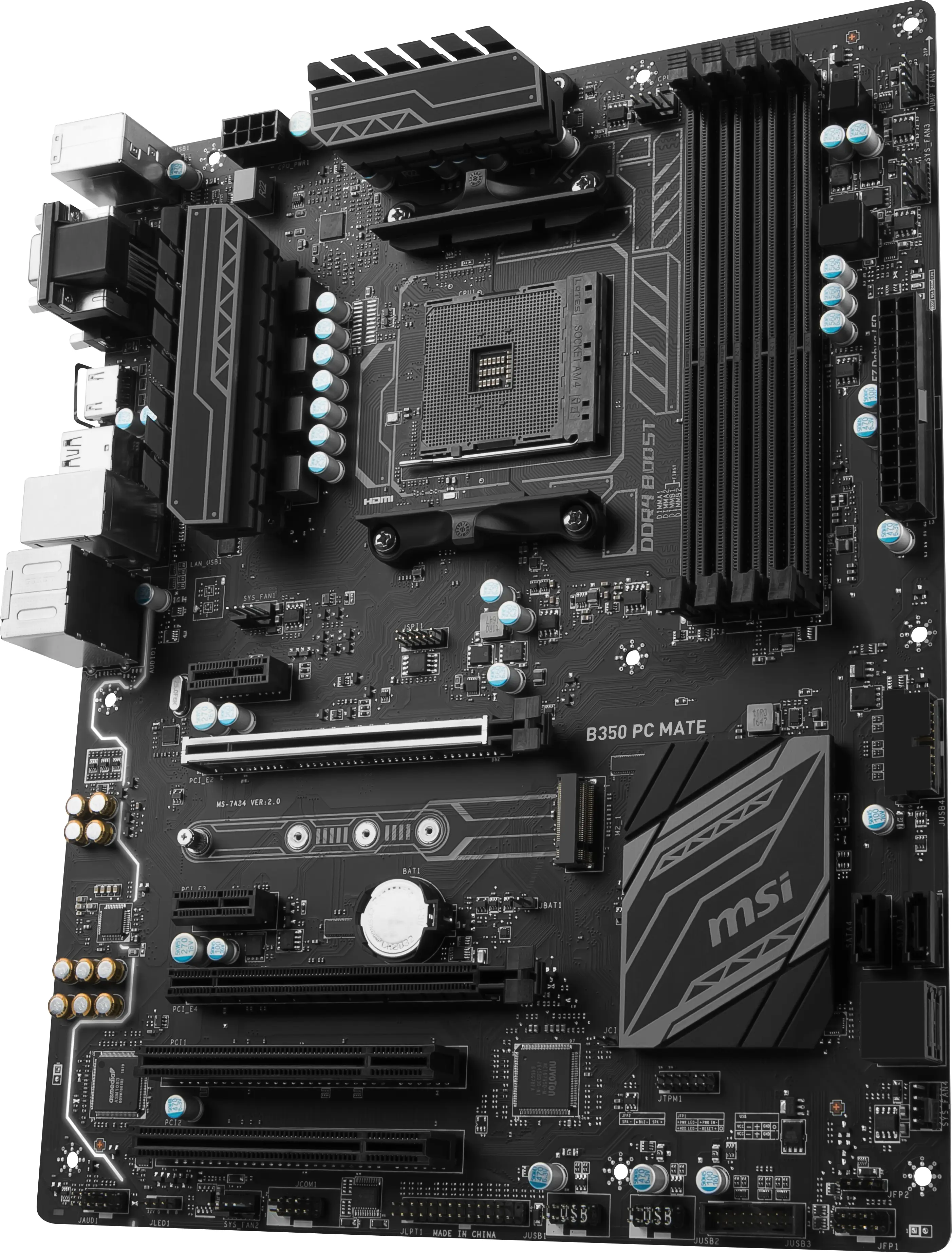 MSI B350 PC MATE 7A36-003R AM4 4x DDR4 1x M.2 ATX Anakart Thumbnail 2