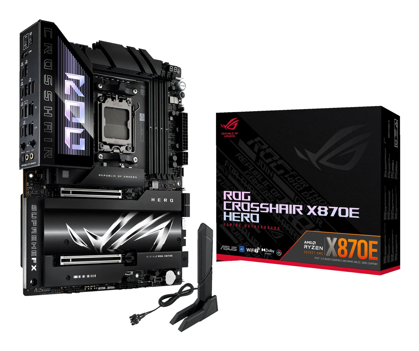 ASUS ROG CROSSHAIR X870E HERO 90MB1IE0-M0EAY0 AM5 4x DDR5 5x M.2 ATX Anakart