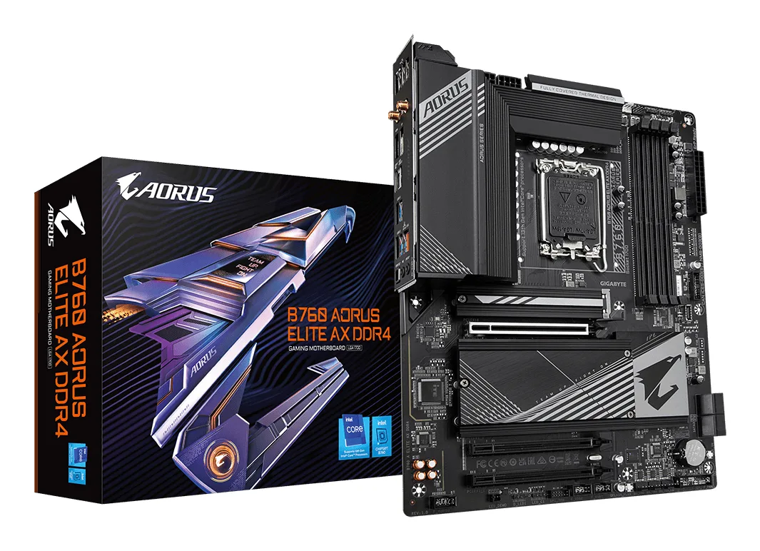 GIGABYTE B760 AORUS ELITE AX DDR4 LGA1700 4x 3x M.2 ATX 4x RAM Anakart
