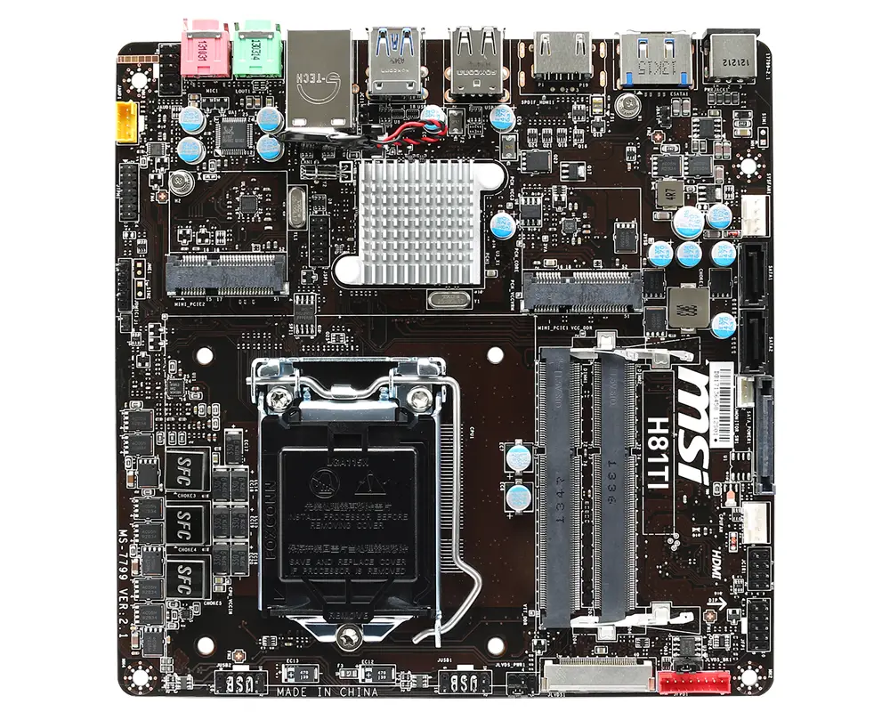 MSI H81TI LGA1150 2x DDR3 Mini-ITX Anakart Thumbnail 2