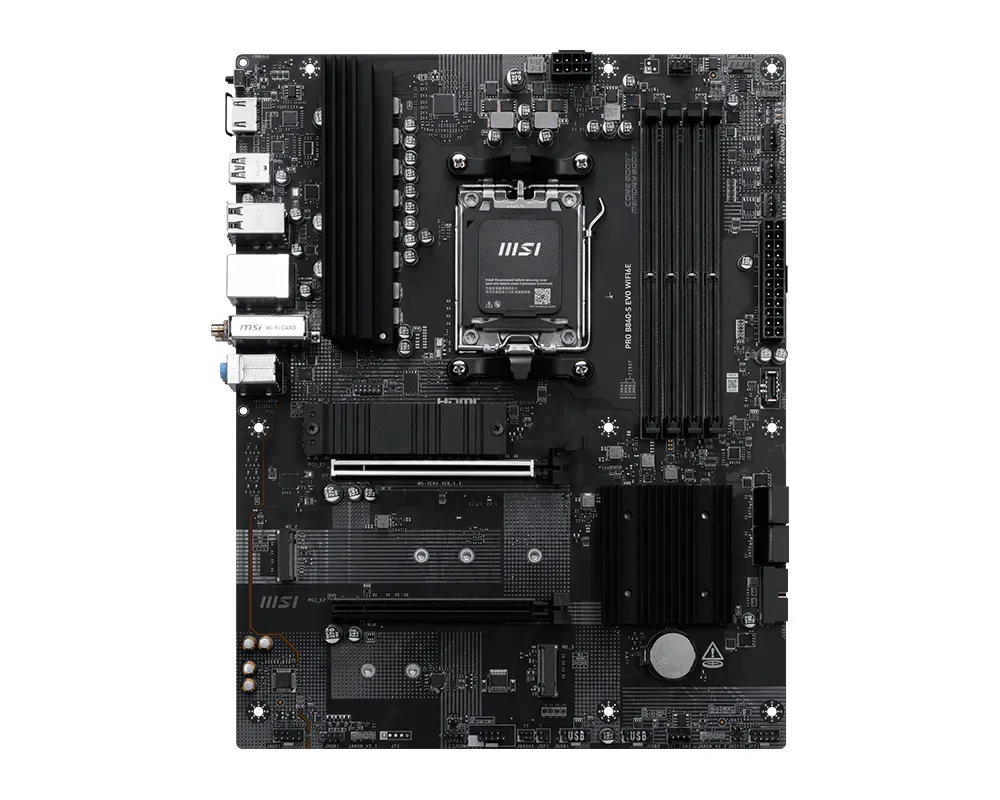 Pro B840-S EVO WIFI6E AM5 4x DDR5 2x M.2 ATX Anakart Thumbnail 1